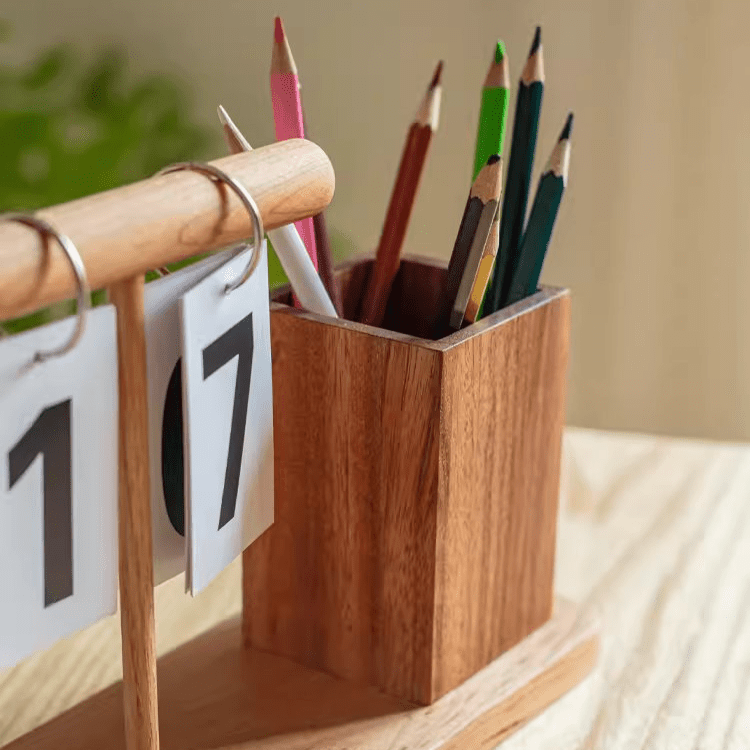The Timeline Dock | Solid Wood Calendar & Pen Column