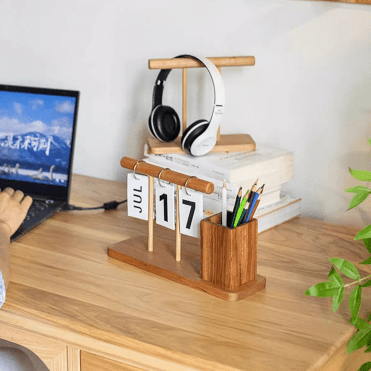 The Timeline Dock | Solid Wood Calendar & Pen Column