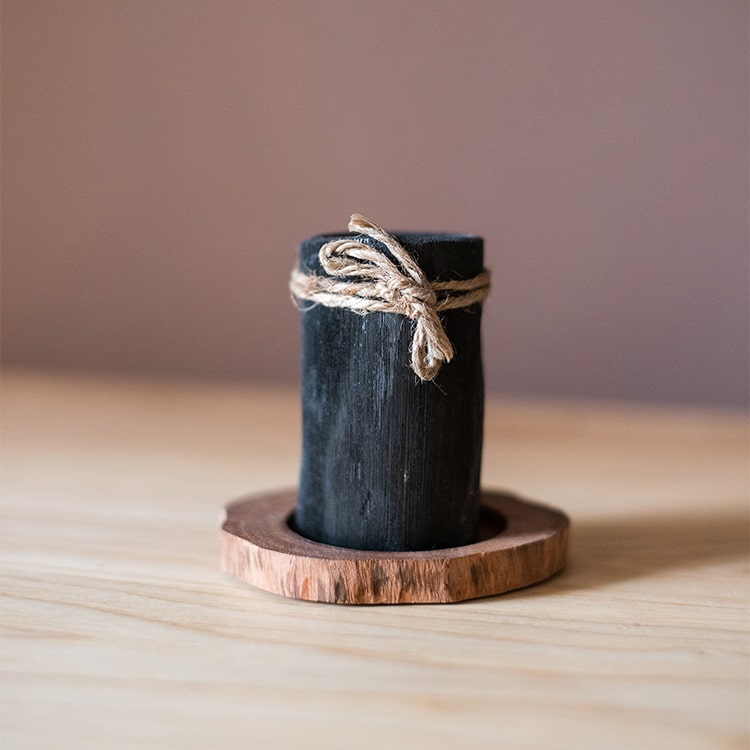 The Carbon Vessel | Organic Charcoal Desktop Planter