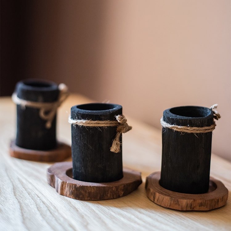 The Carbon Vessel | Organic Charcoal Desktop Planter